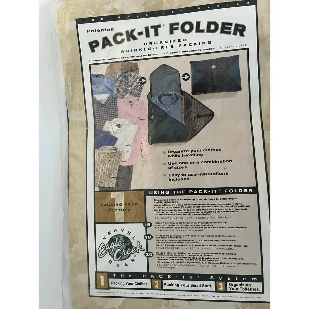 Eagle Creek Pack-It Folder Travel Clothing Organizer Wrinkle-Free Packing NEW